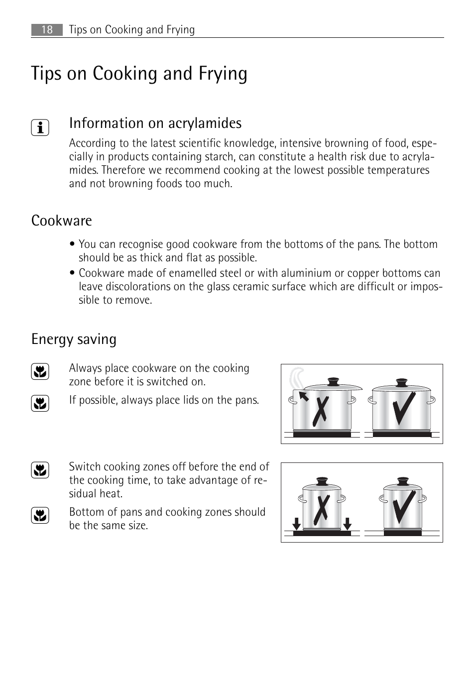 Tips on cooking and frying 3 | Electrolux 76331 KF-N User Manual | Page 18 / 32