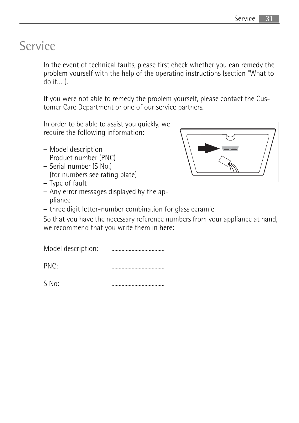 Service | Electrolux 76331 KF-N User Manual | Page 31 / 32