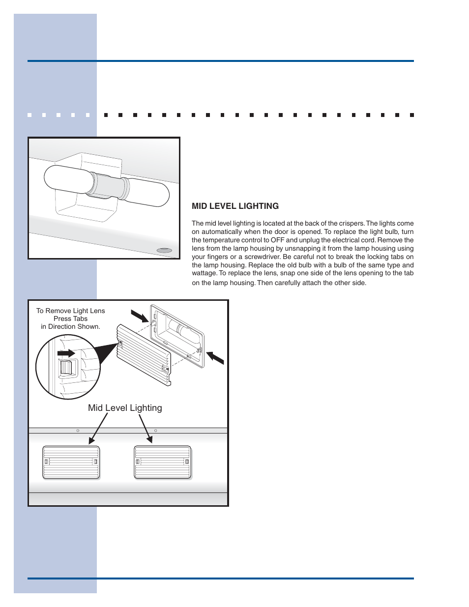 Refrigerator features, Interior lighting | Electrolux 297122800 (0608) User Manual | Page 10 / 22