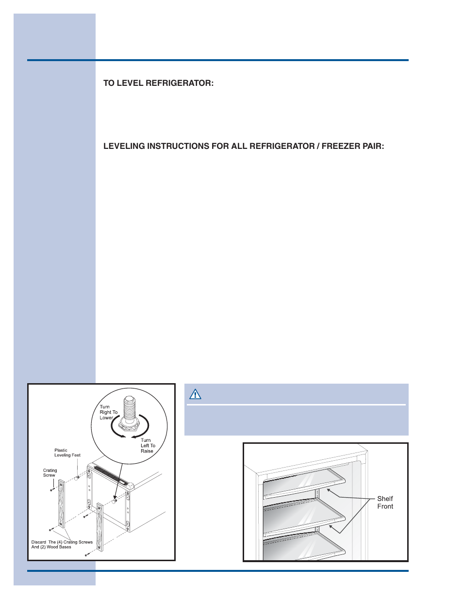 Installation, Ca caution ution ution ution ution | Electrolux 297122800 (0608) User Manual | Page 8 / 22