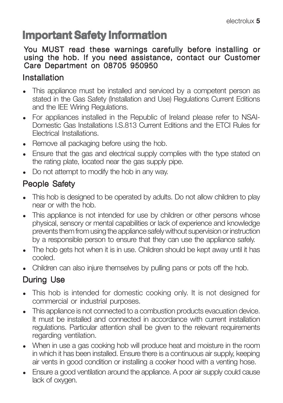 Important safety information | Electrolux EHG 6402 User Manual | Page 5 / 36