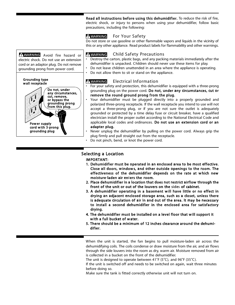 Location, How it work s, Important saf ety instructions | Electrolux 66166044 User Manual | Page 3 / 9