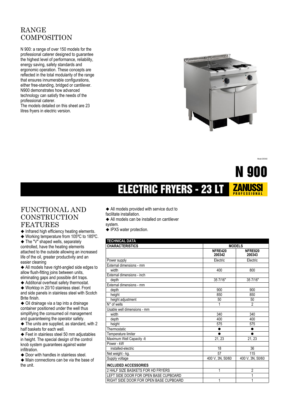 Electrolux Zanussi Professional NFRE820 User Manual | 2 pages