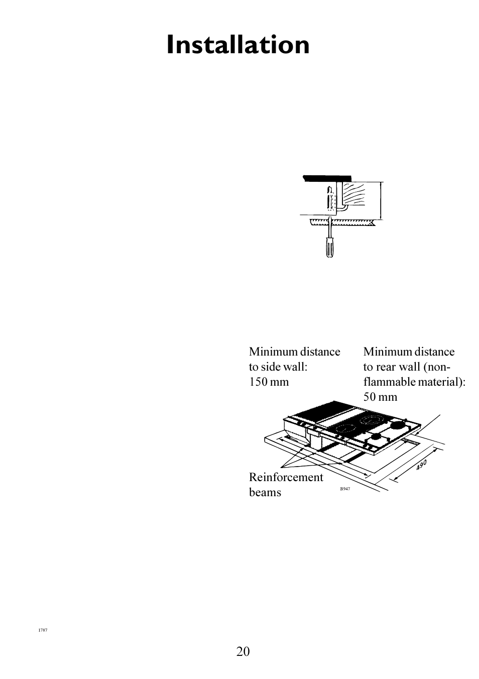 Installation | Electrolux Ceramic glass hob User Manual | Page 20 / 32