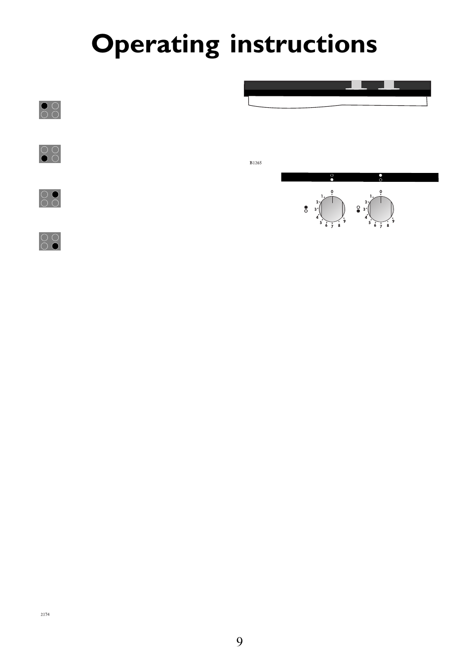 Operating instructions | Electrolux Ceramic glass hob User Manual | Page 9 / 32