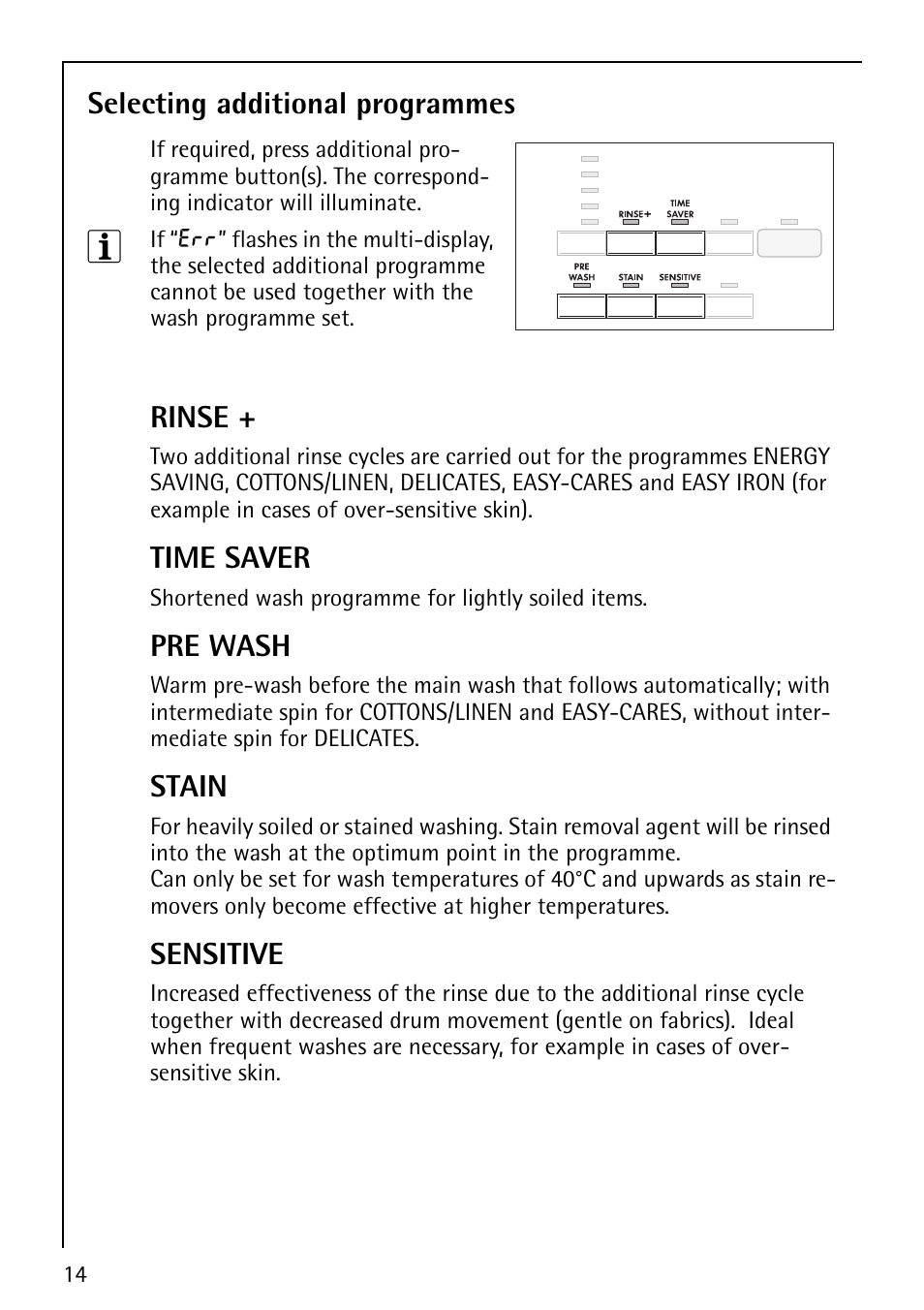 Electrolux LAVAMAT 74810 User Manual | Page 14 / 40