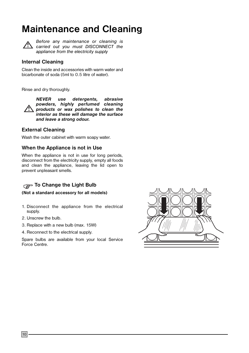 Maintenance and cleaning | Electrolux ECM 2247 User Manual | Page 10 / 20