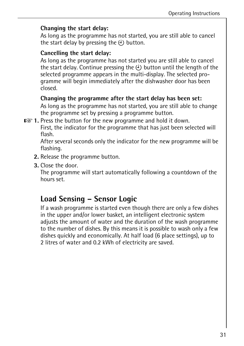 Load sensing – sensor logic | Electrolux 85050 VI User Manual | Page 31 / 48
