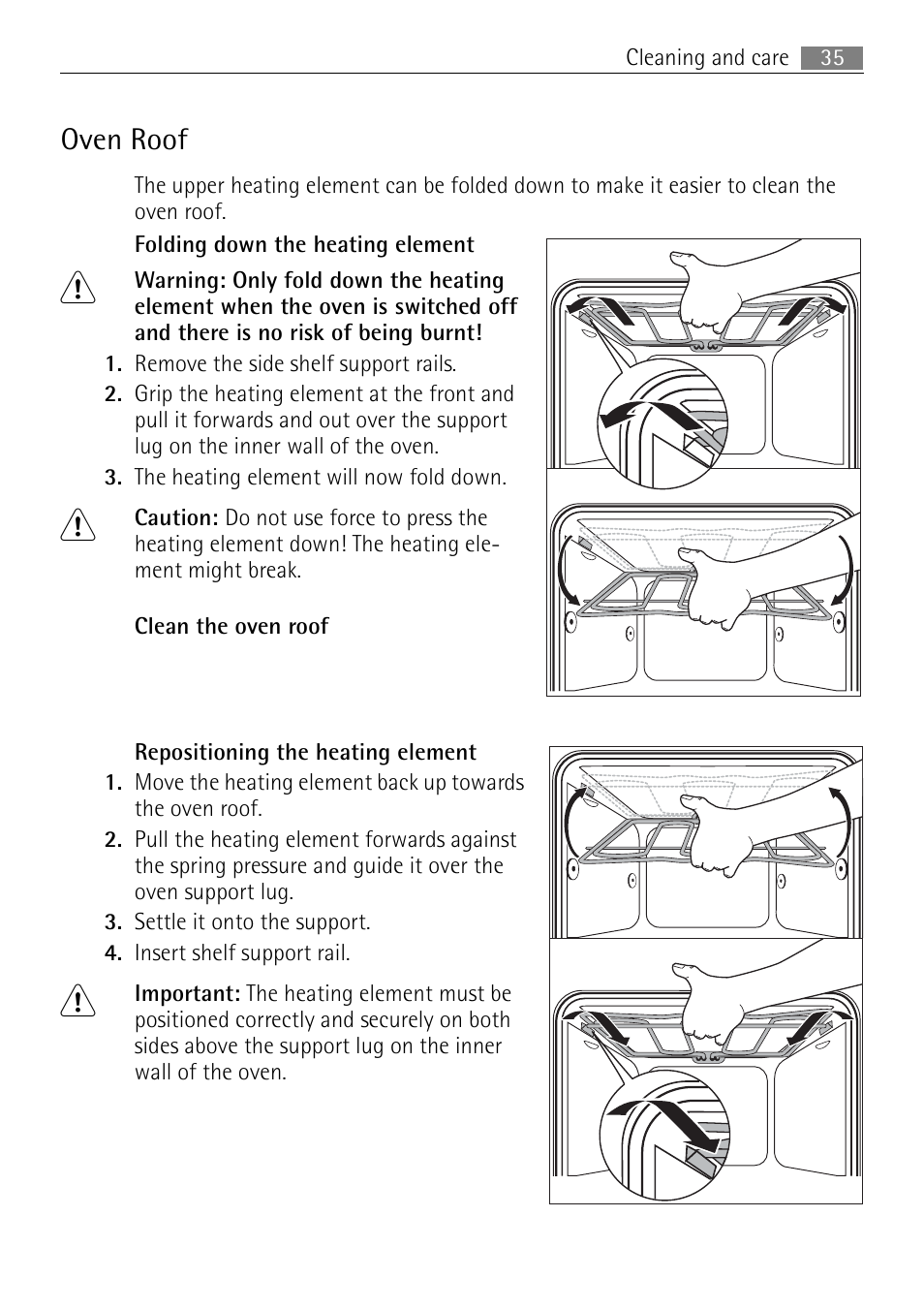 Oven roof | Electrolux B2100-5 User Manual | Page 35 / 52