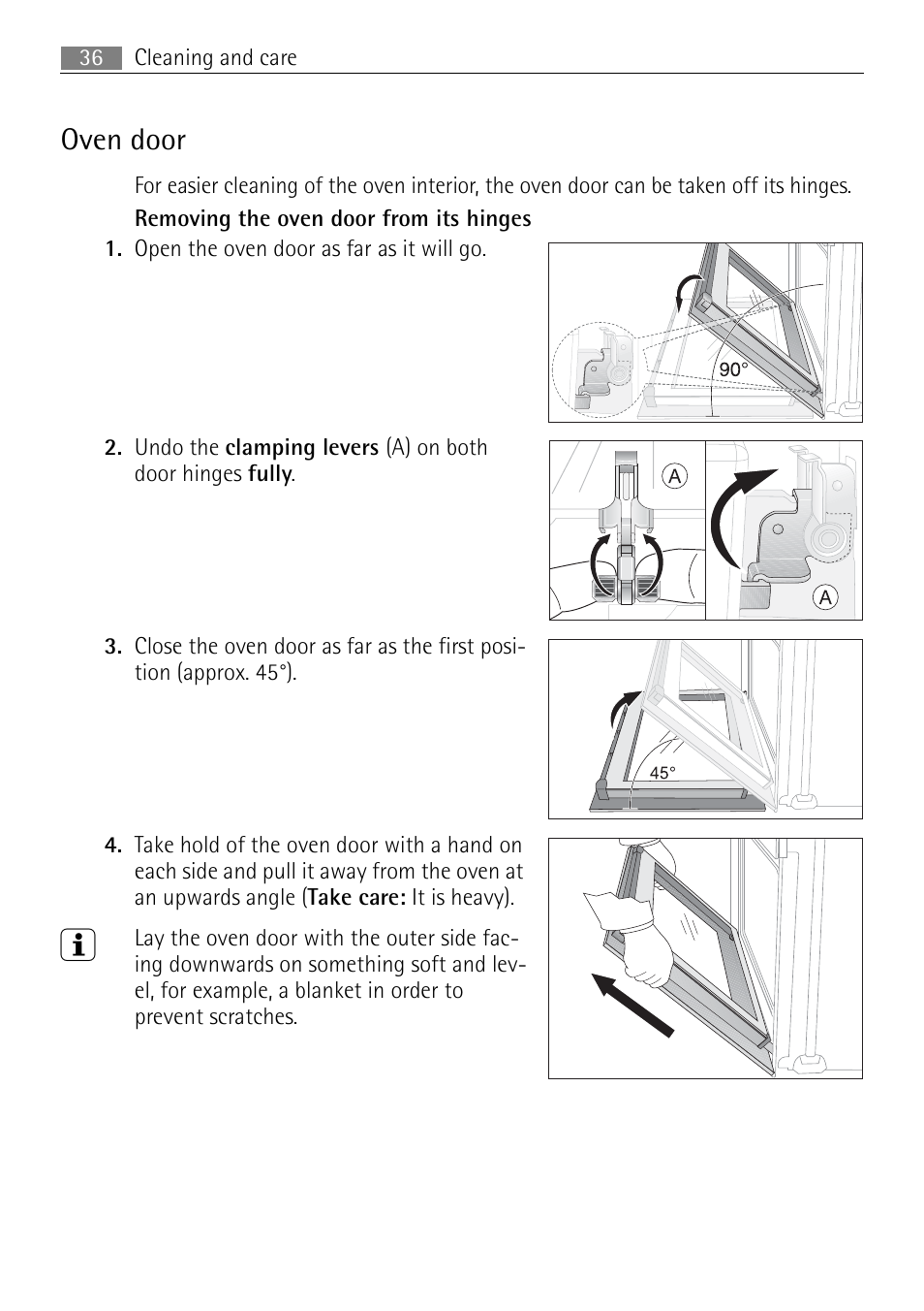 Oven door | Electrolux B2100-5 User Manual | Page 36 / 52