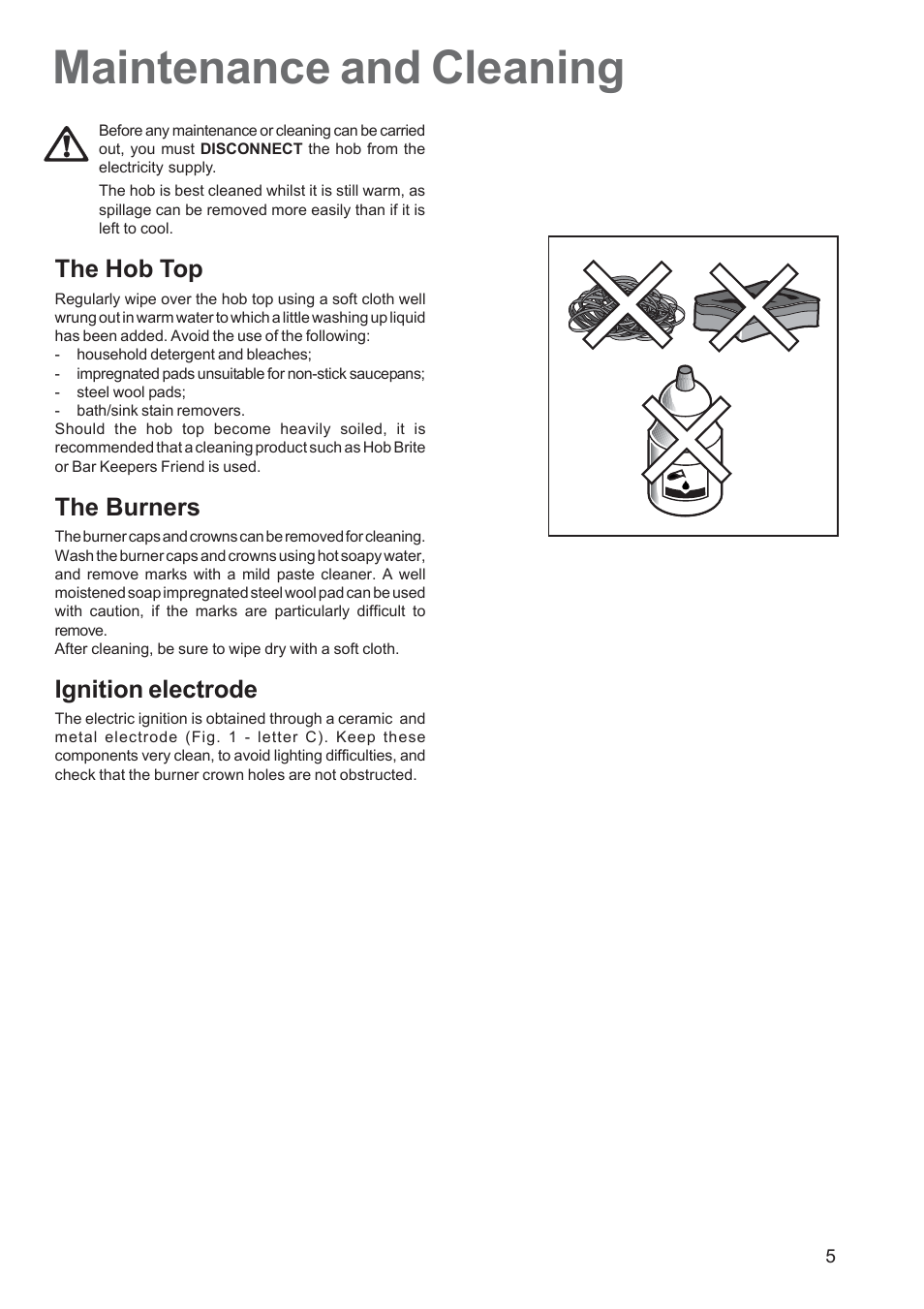 Maintenance and cleaning | Electrolux EHG 7763 User Manual | Page 5 / 16