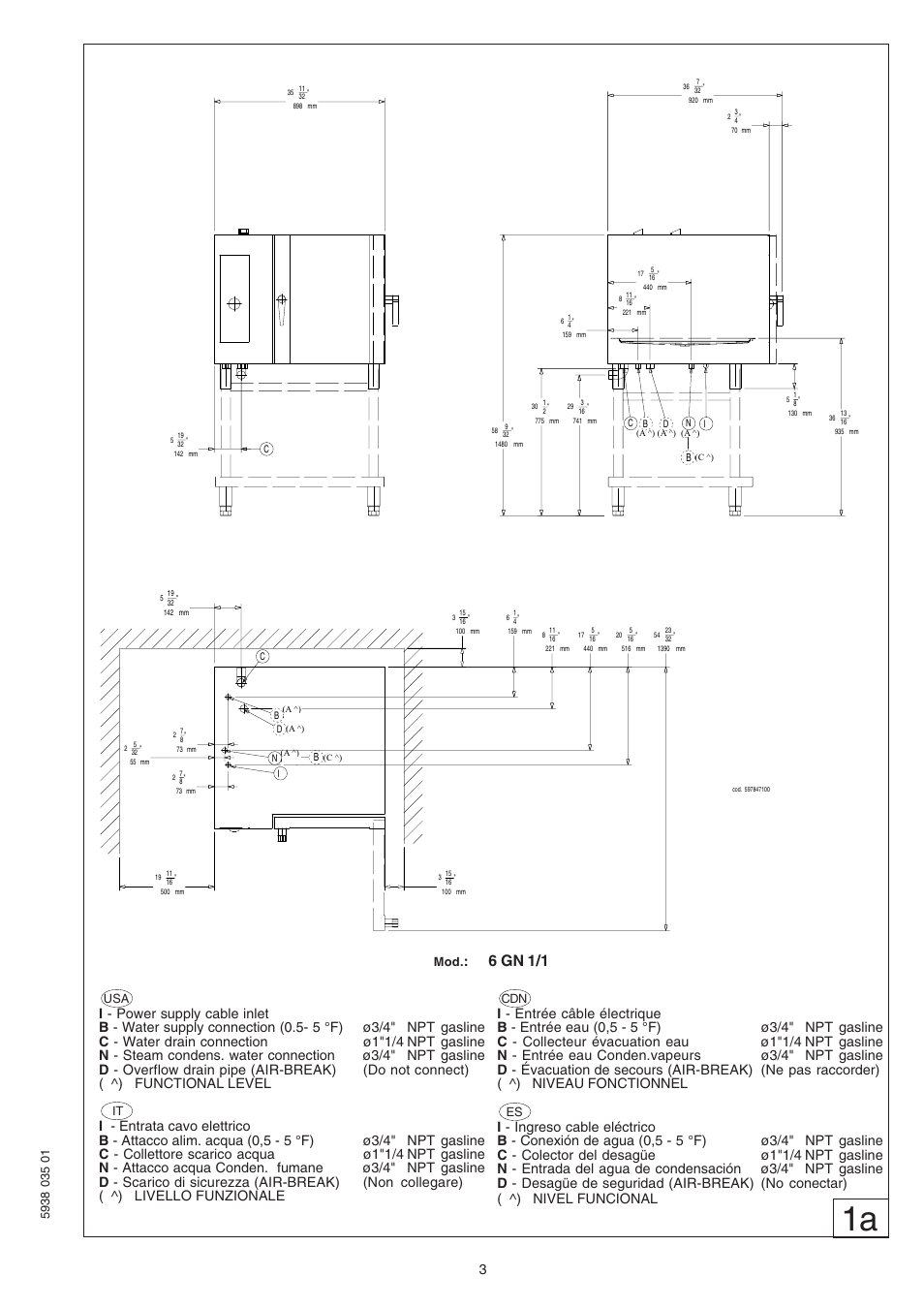 6 gn 1/1 | Electrolux Air-O-Convect 269091 User Manual | Page 3 / 30