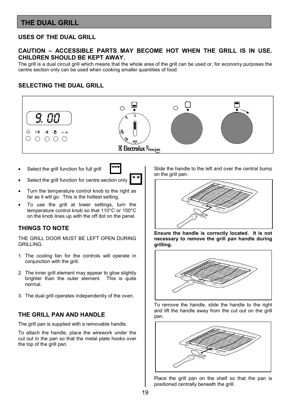 The dual grill | Electrolux U20411 EPDOM User Manual | Page 19 / 36