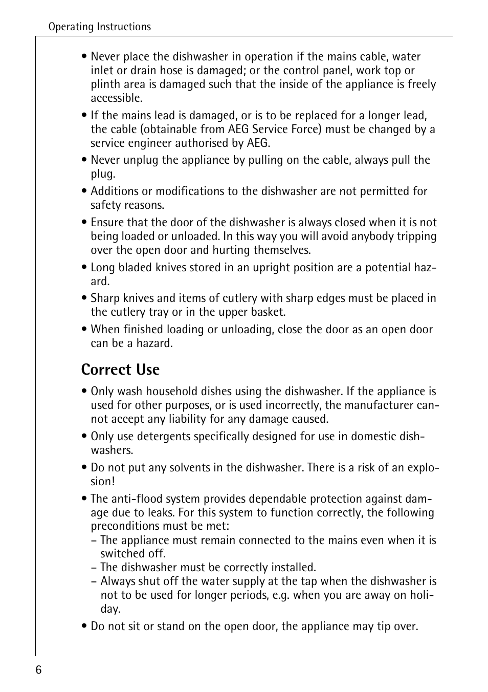 Correct use | Electrolux 60830 User Manual | Page 6 / 52