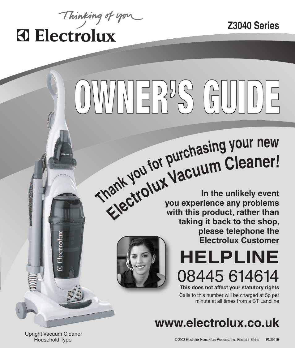 Electrolux Z3040 Series User Manual | 12 pages