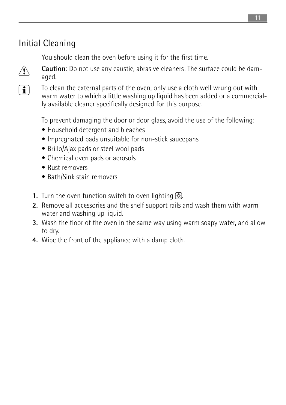 Initial cleaning | Electrolux B3101-5 User Manual | Page 11 / 56