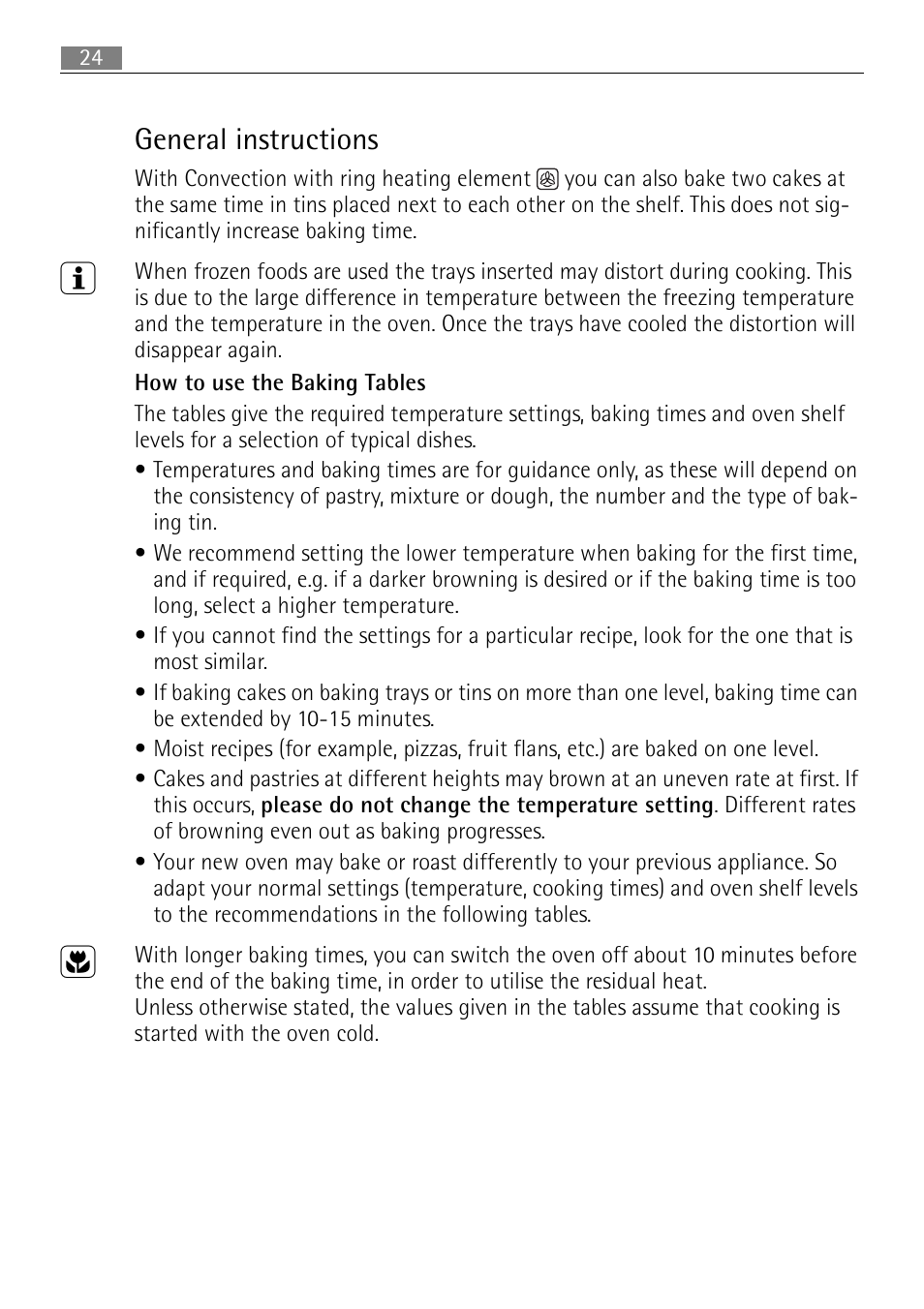 General instructions | Electrolux B3101-5 User Manual | Page 24 / 56