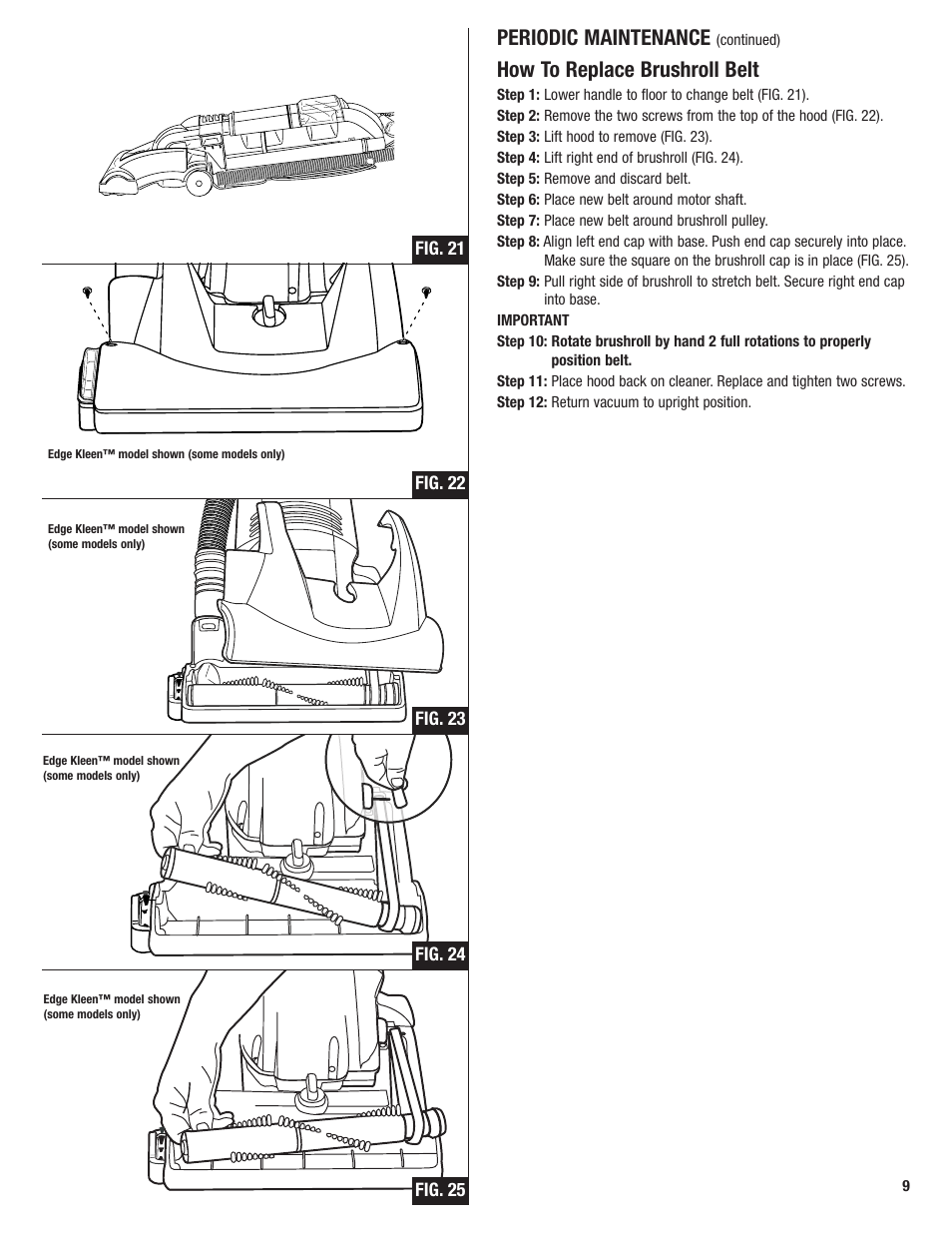 Periodic maintenance, How to replace brushroll belt | Electrolux Z2950 Series User Manual | Page 9 / 12