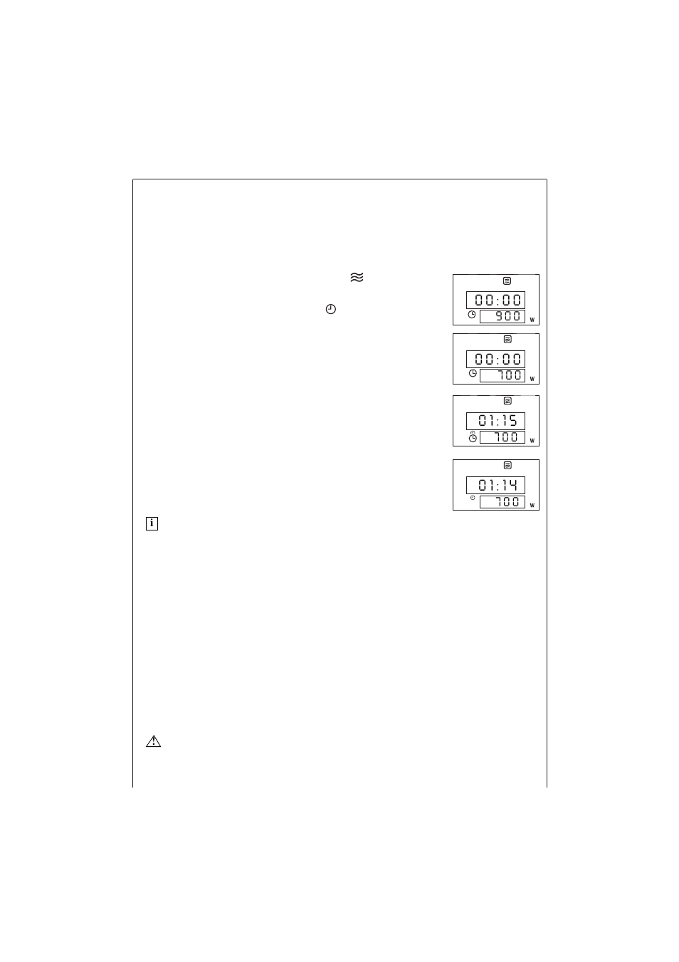 Microwave only, Cooking times can be set as follows | Electrolux MCC 663 User Manual | Page 20 / 48
