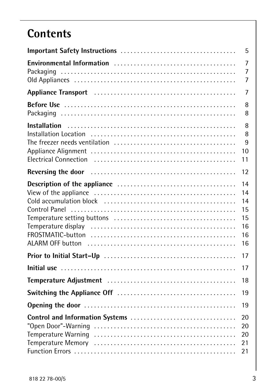 Electrolux 70310 GS User Manual | Page 3 / 36