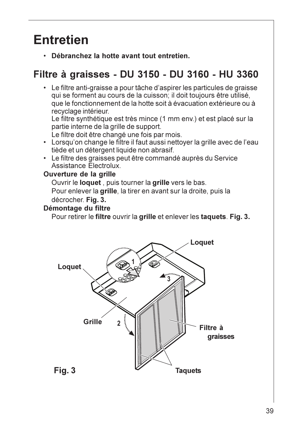 Entretien, Fig. 3 | Electrolux HU 3360 User Manual | Page 39 / 64