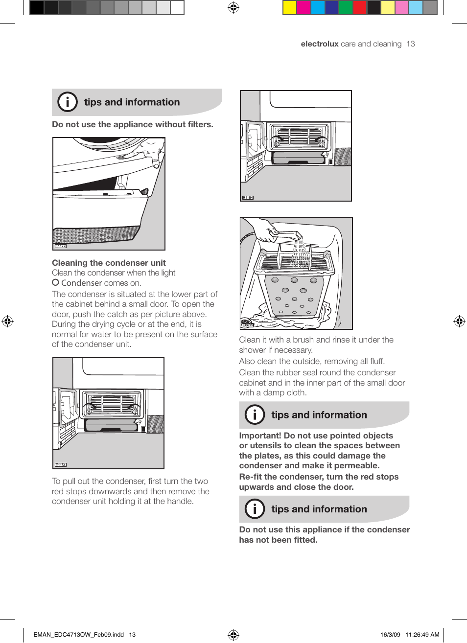 Electrolux EDC47130W User Manual | Page 13 / 20