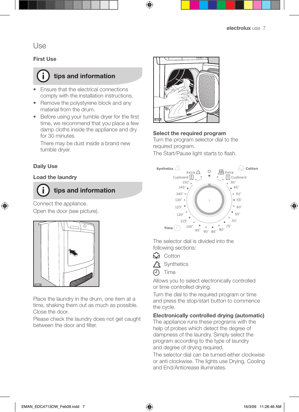 Electrolux EDC47130W User Manual | Page 7 / 20