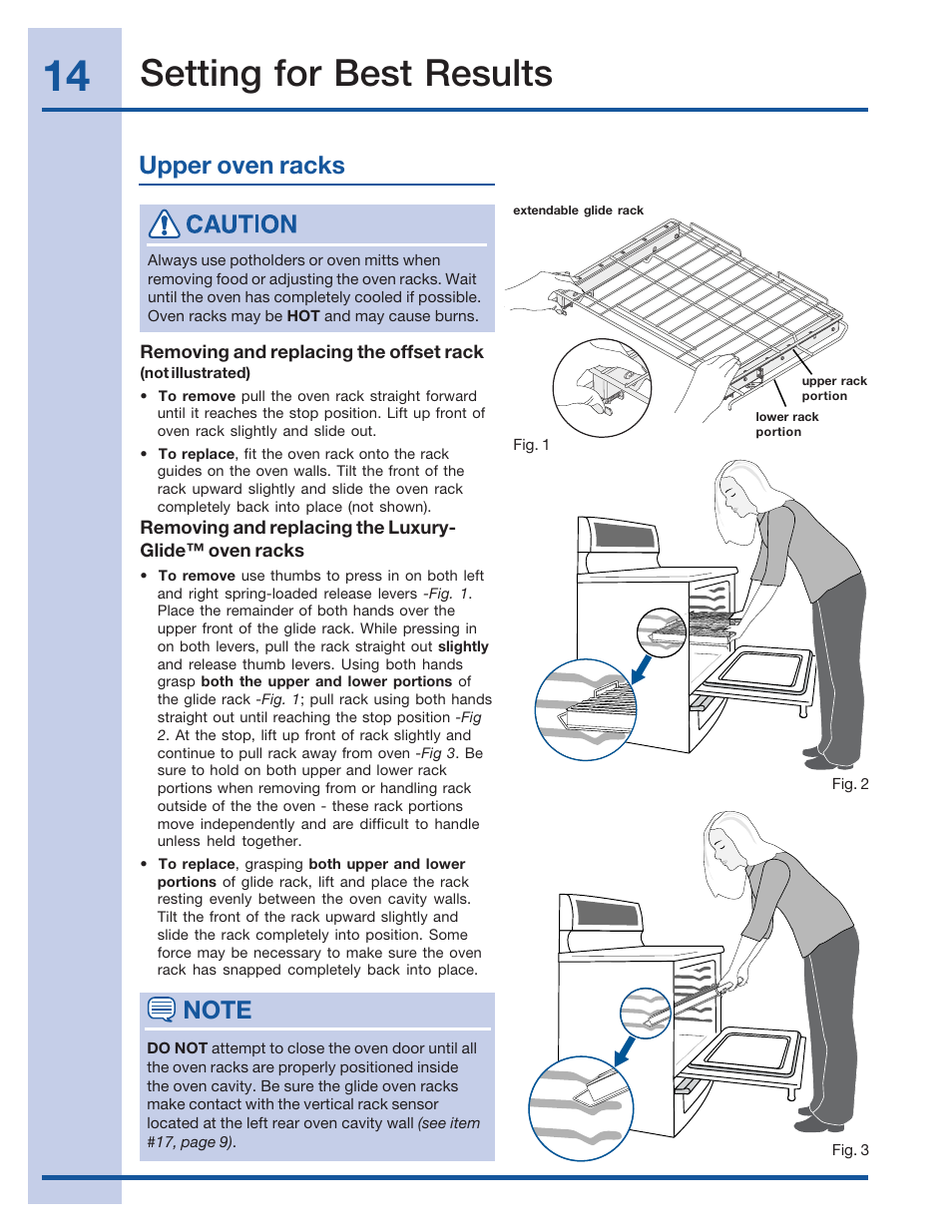 Setting for best results | Electrolux 316520002 User Manual | Page 14 / 64