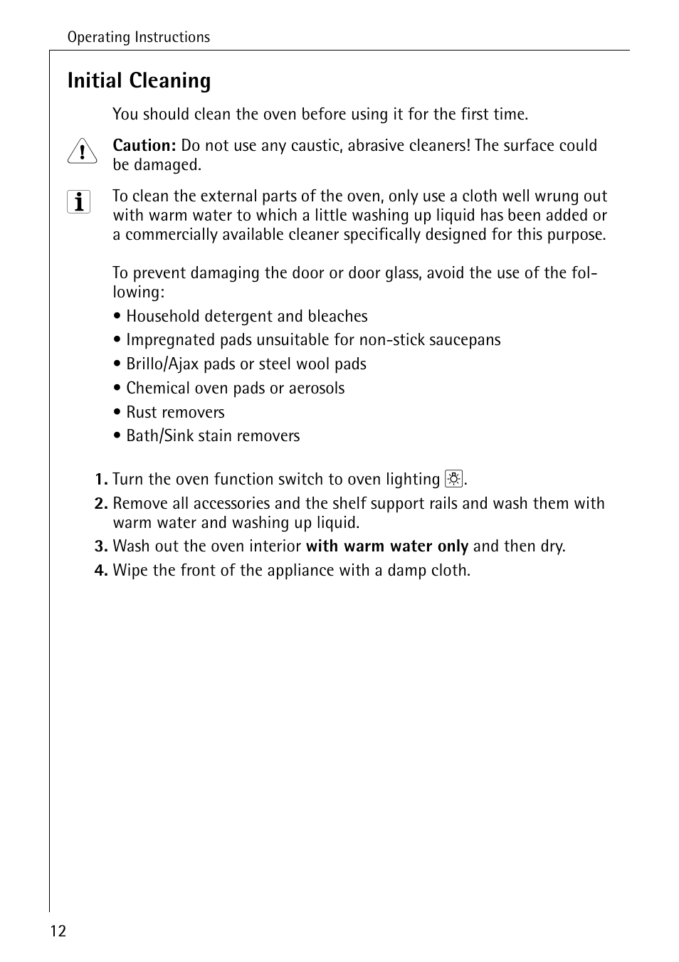 Initial cleaning | Electrolux B2190-1 User Manual | Page 12 / 56
