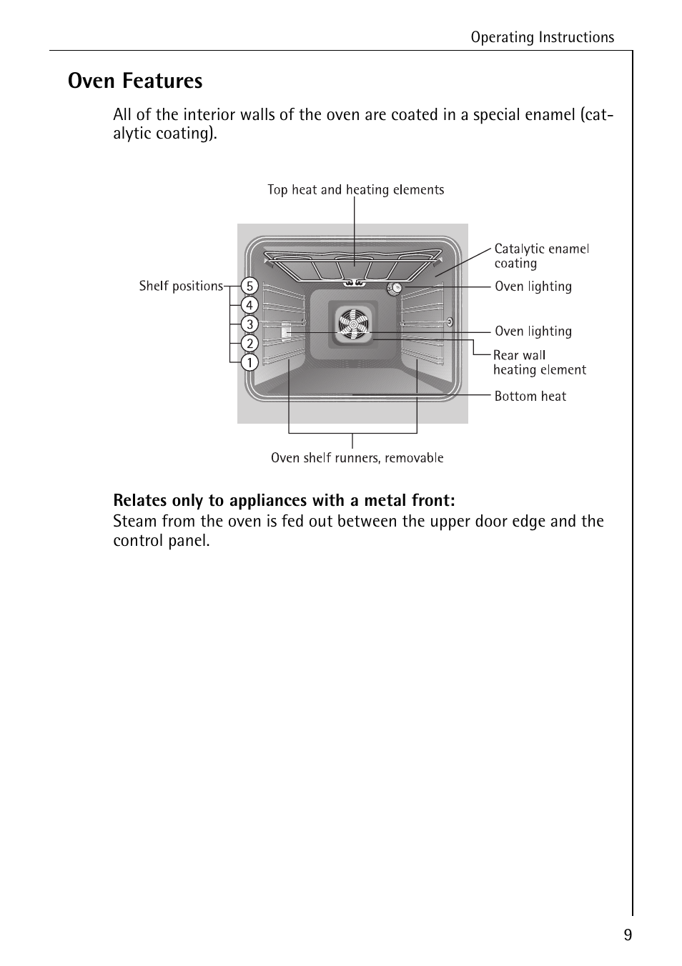 Oven features | Electrolux B2190-1 User Manual | Page 9 / 56