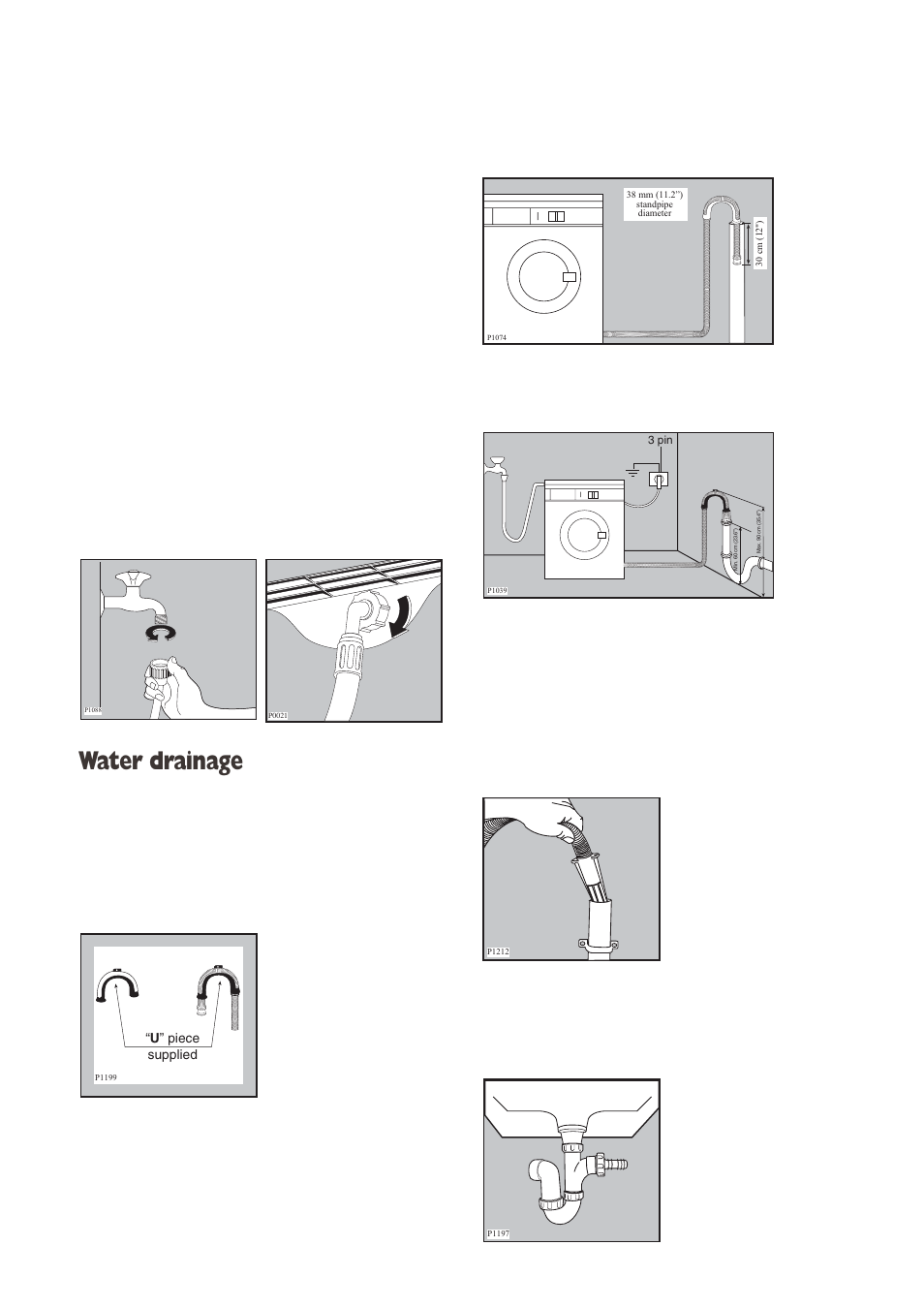 Water drainage | Electrolux aqualux EWD 1214 I User Manual | Page 25 / 30