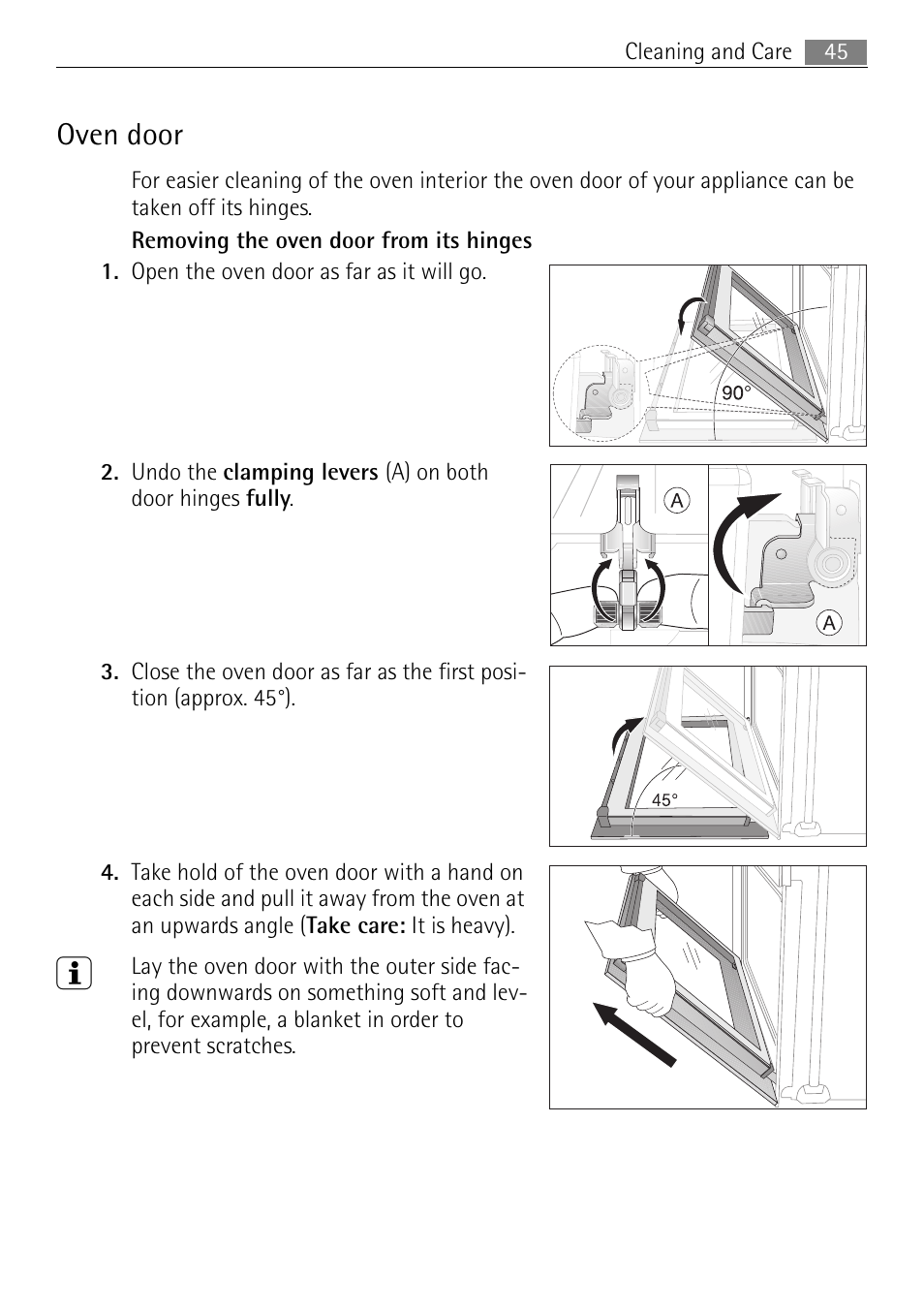 Oven door | Electrolux 41016VH User Manual | Page 45 / 60