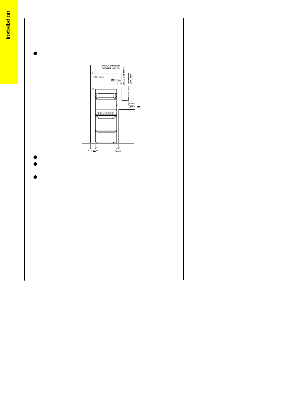 Positioning, Cooker dimensions | Electrolux 55GR User Manual | Page 24 / 38