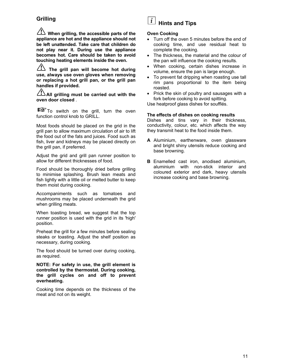 Electrolux DSO51EL User Manual | Page 11 / 20