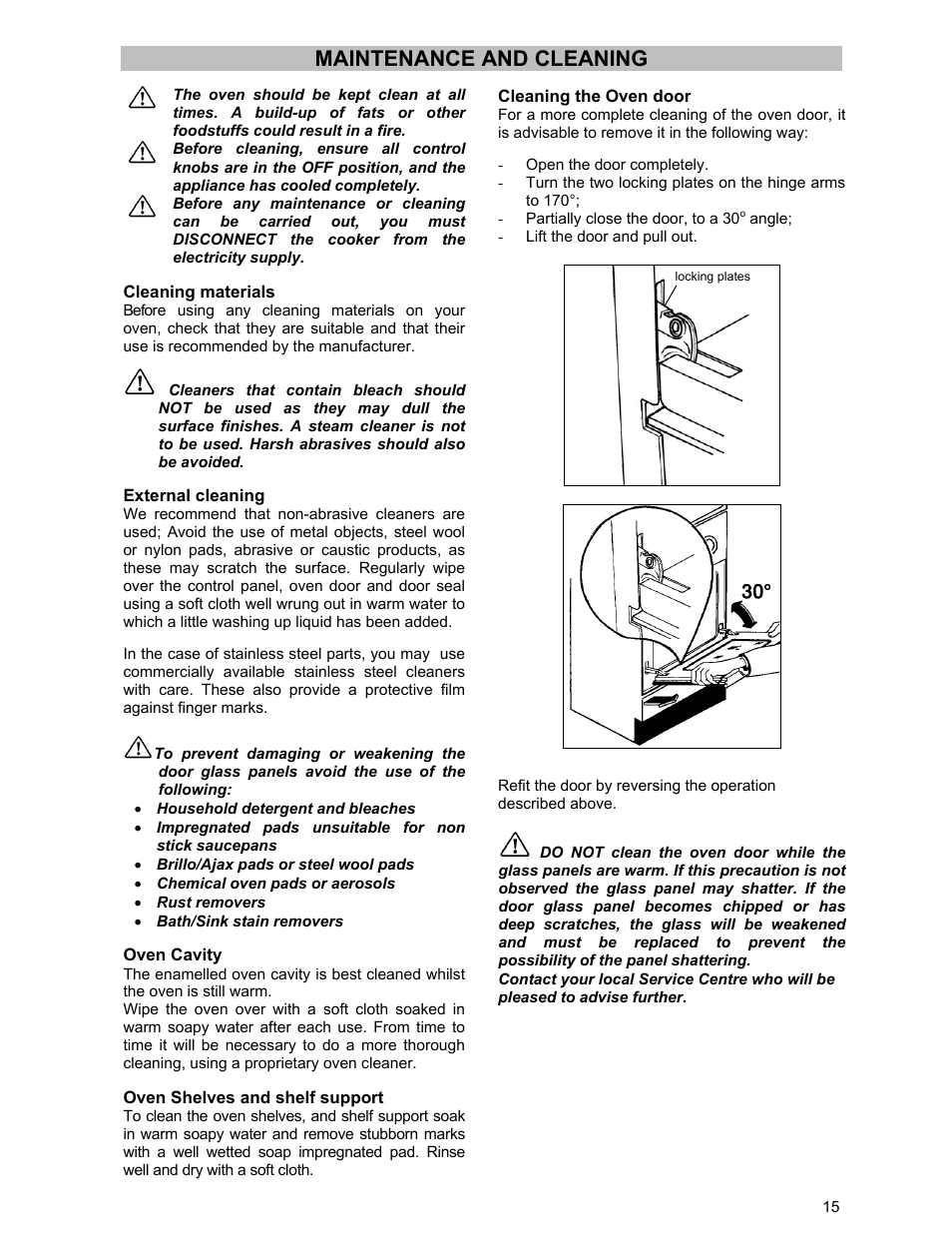 Maintenance and cleaning | Electrolux DSO51EL User Manual | Page 15 / 20