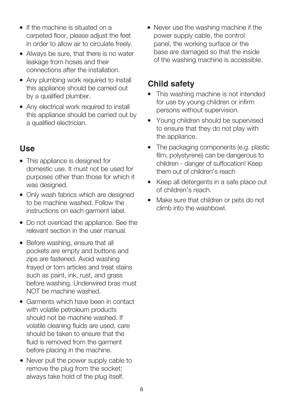 Child safety | Electrolux EWT704 User Manual | Page 6 / 31