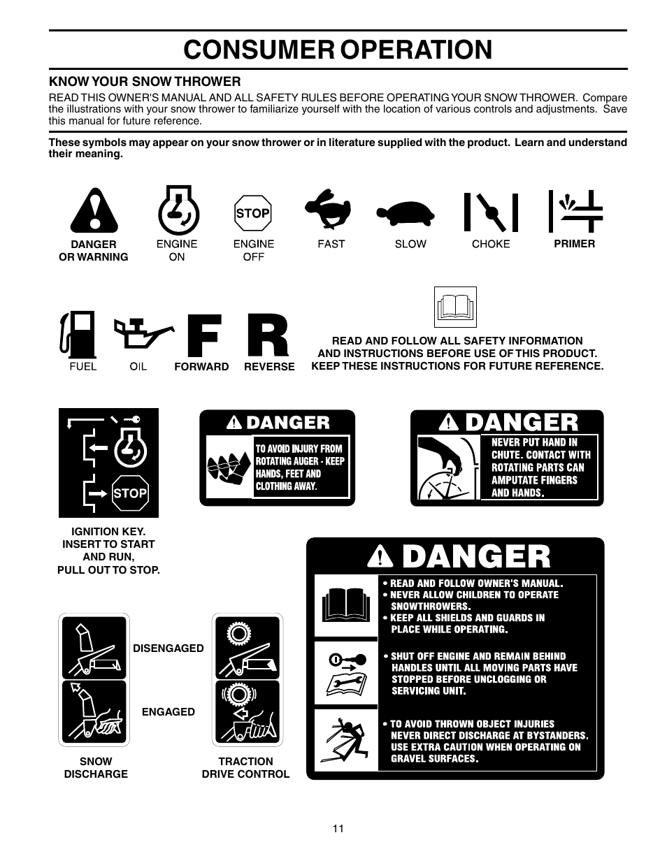 Operation, Consumer | Electrolux OHV User Manual | Page 11 / 52
