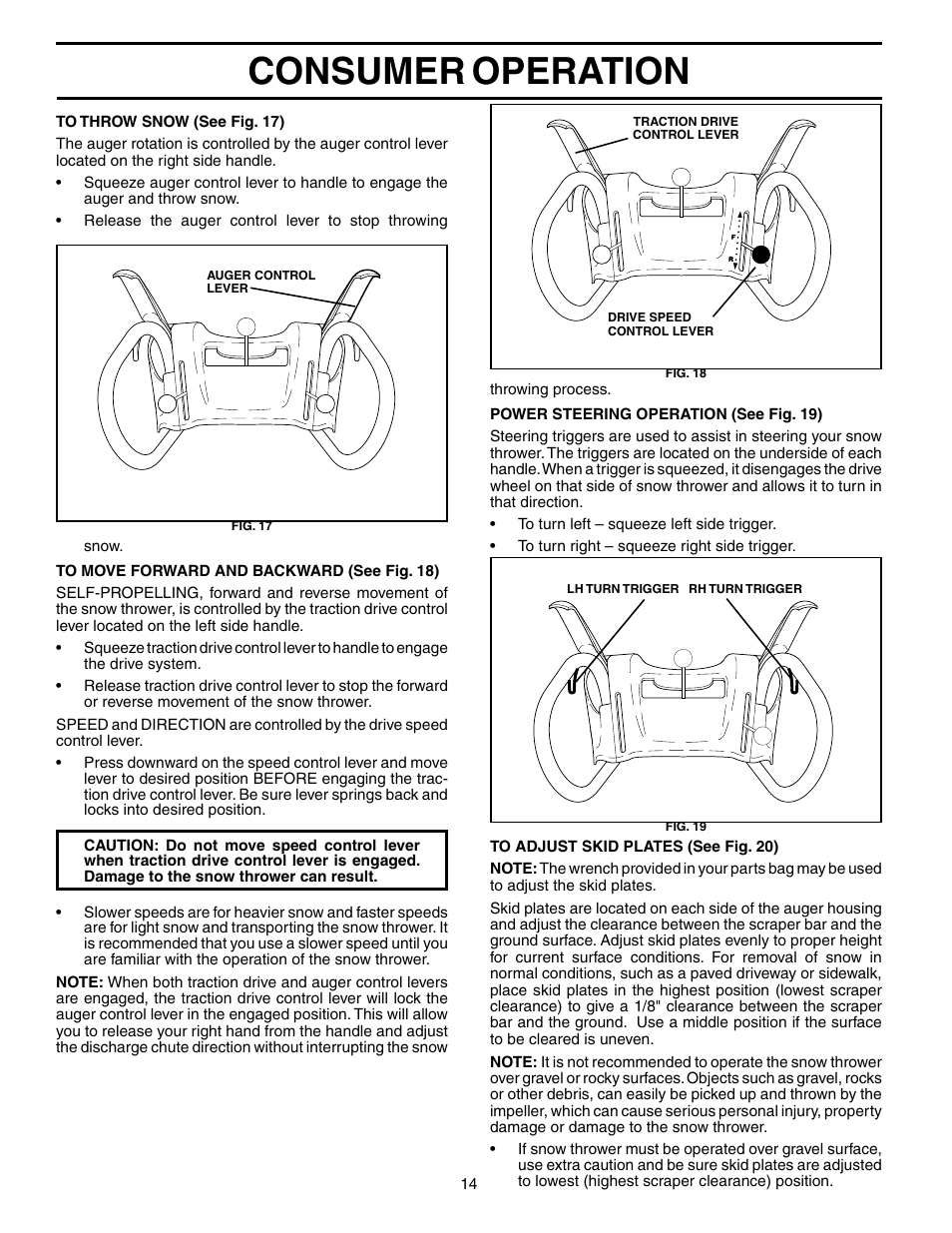 Consumer, Operation | Electrolux OHV User Manual | Page 14 / 52