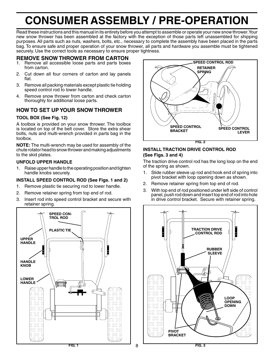 Assembly, Consumer, Assembly / pre-operation | Electrolux OHV User Manual | Page 8 / 52