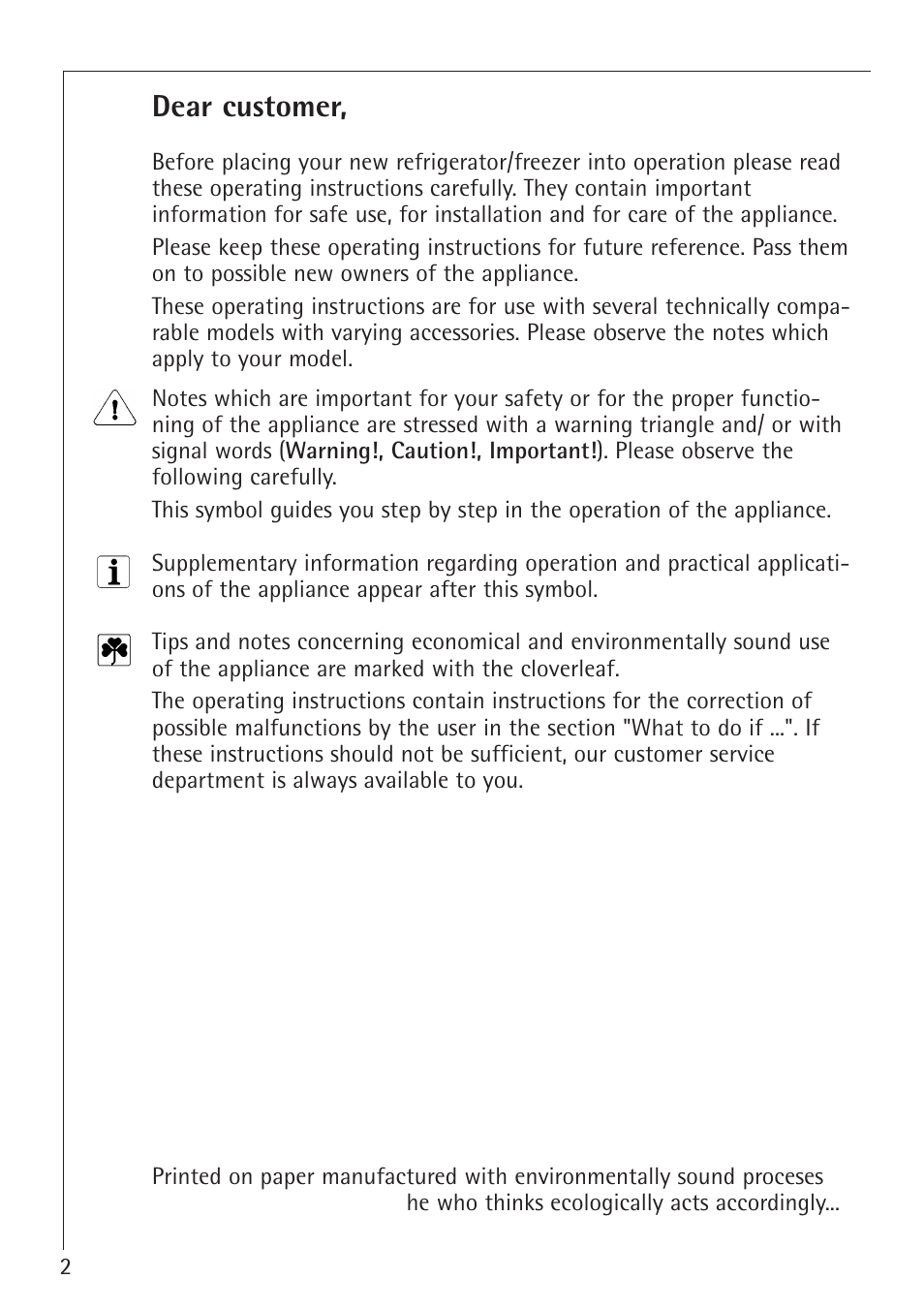 Dear customer | Electrolux 1554-6 iU User Manual | Page 2 / 24