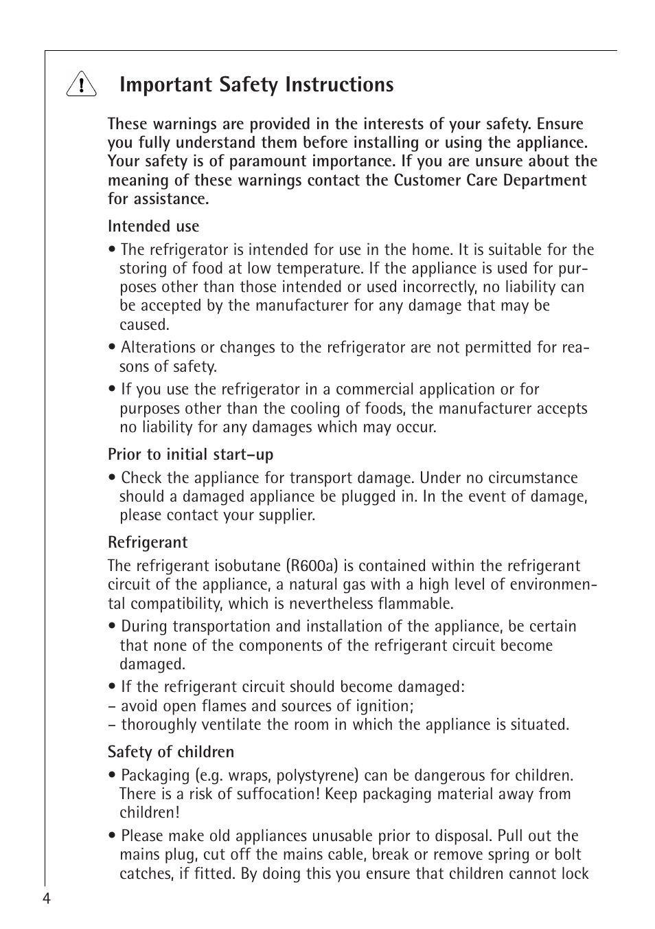 Important safety instructions | Electrolux 1554-6 iU User Manual | Page 4 / 24