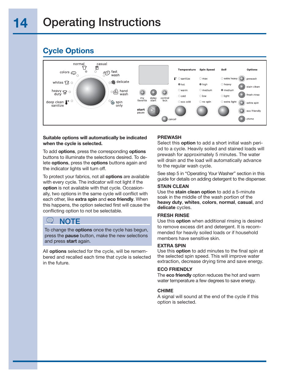 Operating instructions | Electrolux 137519000 A (1112) User Manual | Page 14 / 28