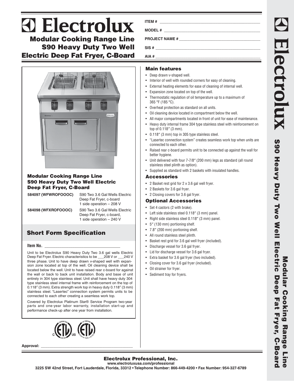 Electrolux 584098 (WFXROFOOOC) User Manual | 2 pages