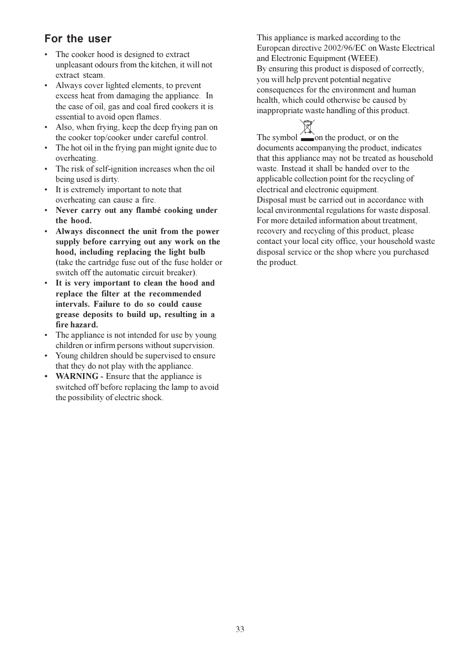 For the user | Electrolux EFC 9440 User Manual | Page 4 / 13