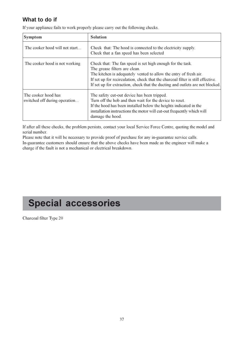 Special accessories, What to do if | Electrolux EFC 9440 User Manual | Page 8 / 13