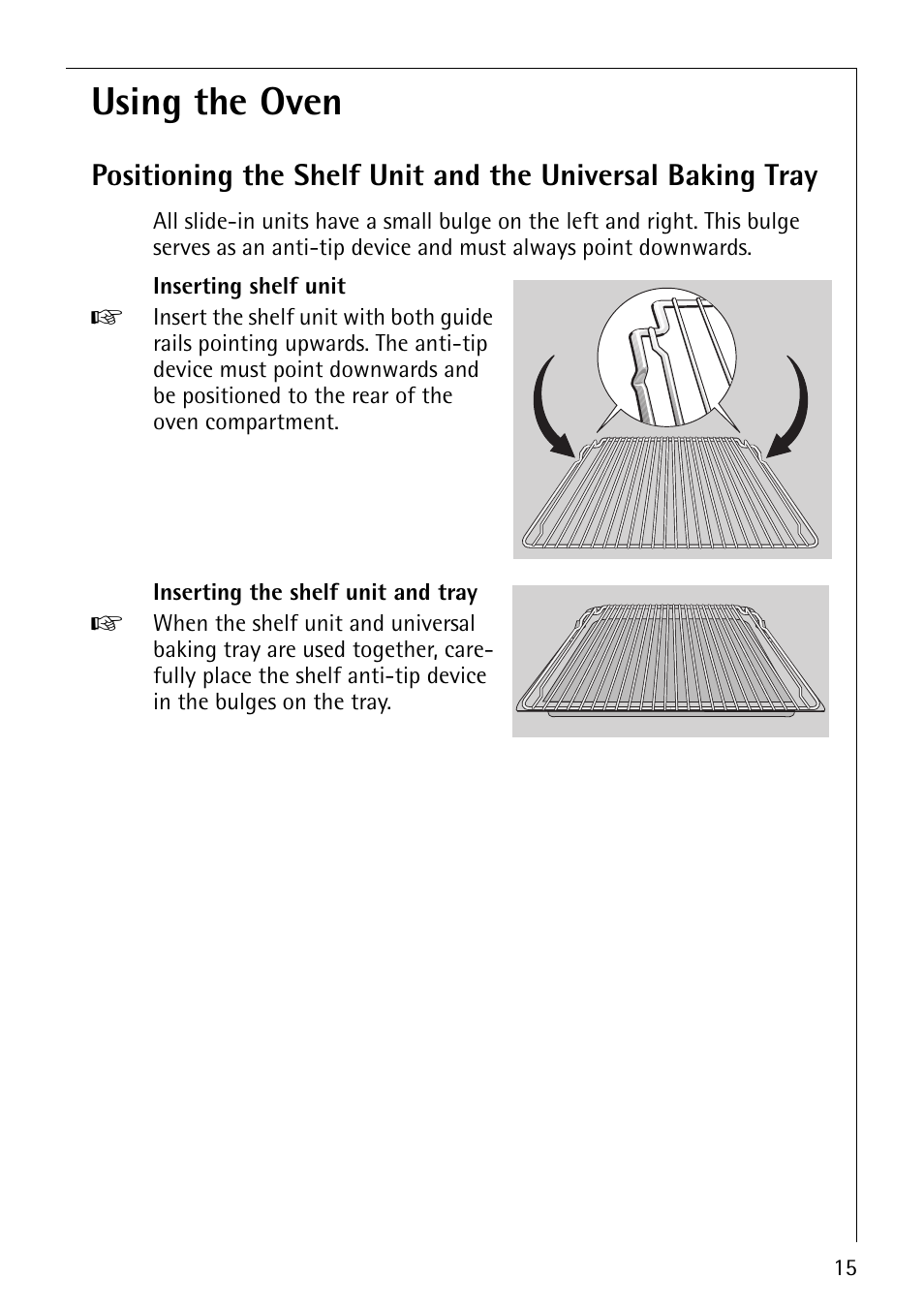 Using the oven | Electrolux B1100-1 User Manual | Page 15 / 44