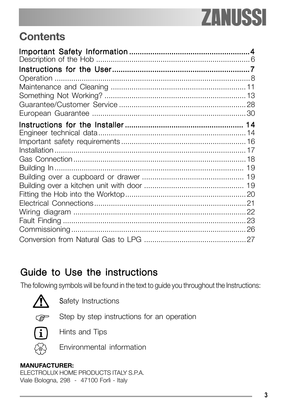 Electrolux ZGS 782 ICT User Manual | Page 3 / 32