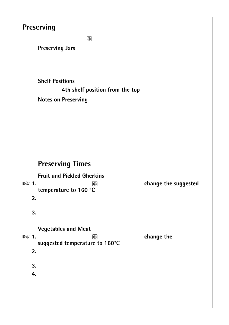 Preserving, Preserving times | Electrolux B 4100 User Manual | Page 37 / 60