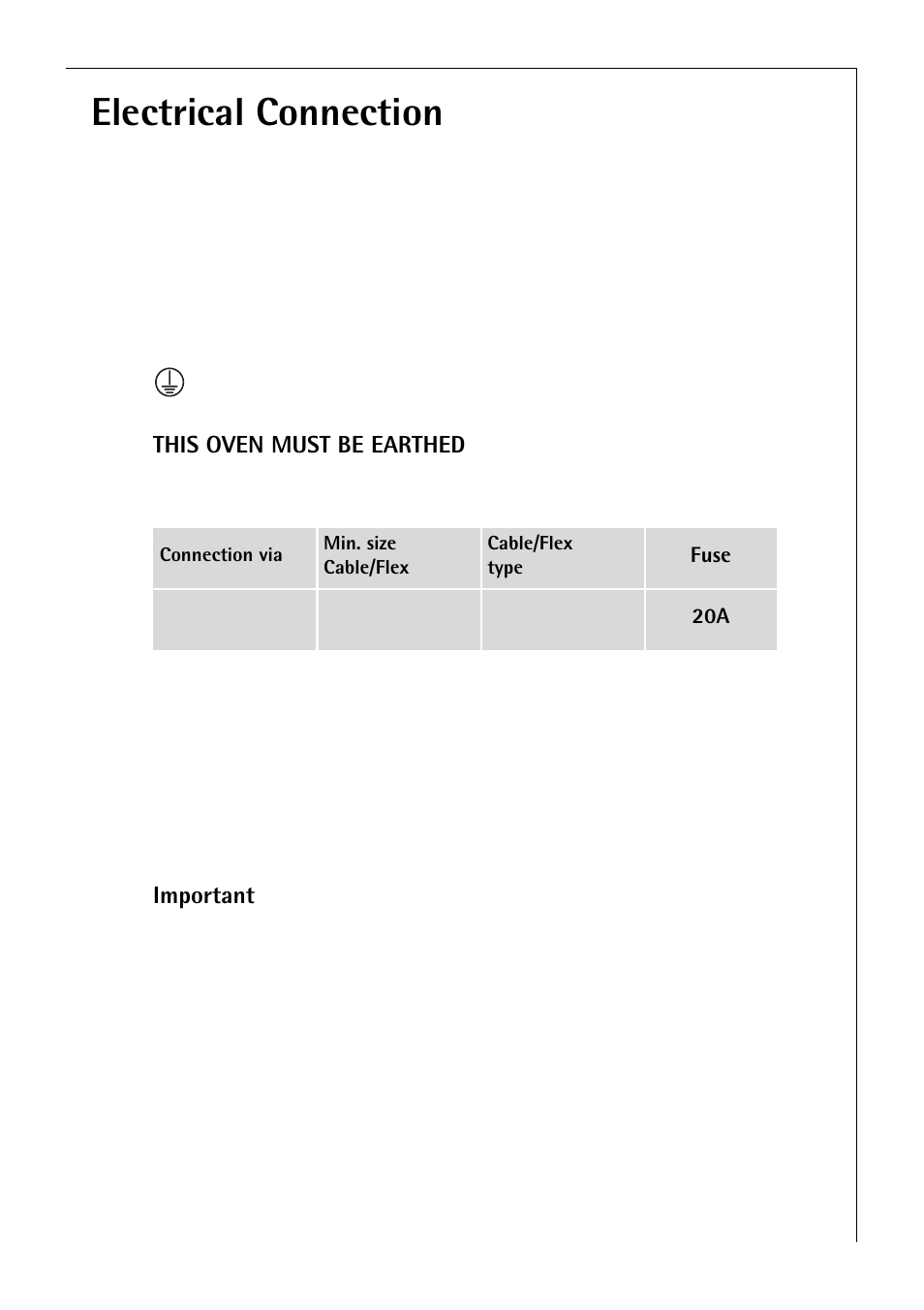 Electrical connection | Electrolux B 4100 User Manual | Page 59 / 60