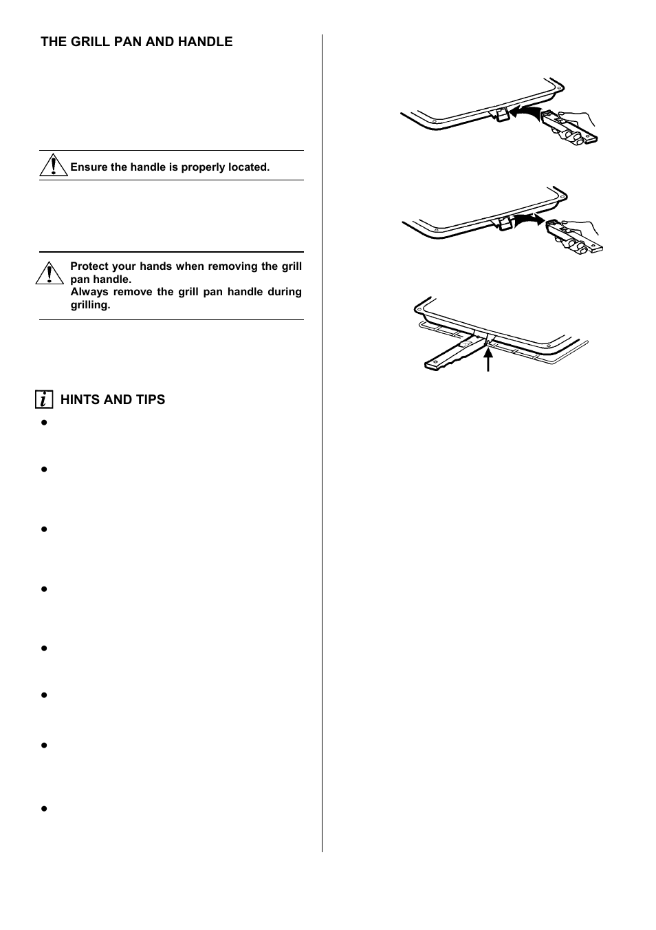 12 the grill pan and handle, Hints and tips | Electrolux D1100-4 User Manual | Page 12 / 36